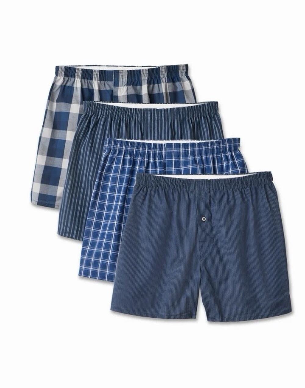 LARGE FRUIT OF THE LOOM MEN'S PREMIUM BOXERS ASSORTED PLAID 4 PACK
